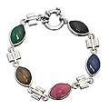 Gemstone 'Rainbow Scarabs' Beaded Bracelet (Peru)