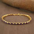 22k Gold/ Silver Vermeil Amethyst 'Golden Twilight' Bracelet (India)
