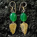 Vermeil 'Mystic Dew' Green Onyx Drop Earrings (India)