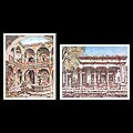 Pair of 'Great Houses of Mexico' Art Prints (Mexico)