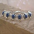 Sterling Silver 'Majestic Blue' Lapis Lazuli Bracelet (India)