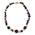 Goldtone 'Regal Crimson' Mahogany Obsidian Choker (Brazil)