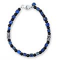 Onyx and Lapis Lazuli 'Blue Night' Beaded Bracelet (Thailand)