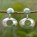 Sterling Silver 'Aqua Fables' Opal Dangle Earrings (Peru)