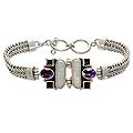 Sterling Silver Pearl/ Amethyst 'Dreamland' Bracelet (Indonesia)
