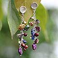 Sterling Silver Pearl 'Extravagance' Cluster Earrings (Peru)