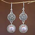 Sterling Silver FW Pearl 'Rose Glow' Earrings (10 mm) (Indonesia)