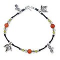 Silver 'Thai Forest Beauty' Quartz Anklet (Thailand)