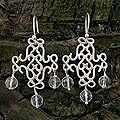 Sterling Silver 'Arabesques' Quartz Chandelier Earrings (Brazil)