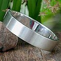 Sterling Silver 'Moonbeams' Bangle Bracelet (Thailand)