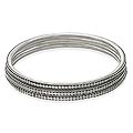Set of 3 Silver 'Moon Silver' Bangle Bracelets (Indonesia)