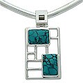 Silver 'Courage' Reconstituted Turquoise Choker (Indonesia)