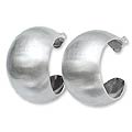 Sterling Silver 'Satin Curves' Half Hoop Earrings (Thailand)