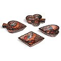Set of 4 Wood Batik 'Poker Run' Bowls (Indonesia)