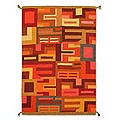 Peruvian Wool 'Labyrinths of Fire' Rug (6' x 8'6)