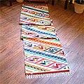 Peruvian Wool 'Rainbow Cascade' Runner Rug (2' x 10')