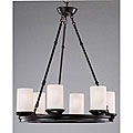 Round Mahogany Bronze Wood Chandelier