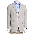 U&I Men's Beige/ Blue 2-button Blazer