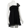Necessary Objects Junior's One-shoulder Chiffon Flutter Dress