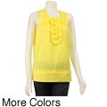 MICHAEL Michael Kors Women's Yoke Ruffle Henley