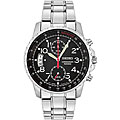 Seiko Men's Black Chronograph Stainless Steel Watch