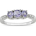 14k White Gold Tanzanite and Diamond Ring