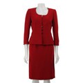 Tahari ASL Women's Sunset Red 3-button Skirt Suit