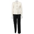 Tahari ASL Women's White Herringbone Suit