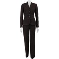 Tahari ASL Women's Brown/ White Pinstripe Suit