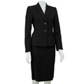 Tahari ASL Women's Grey Stripe 2-button Skirt Suit