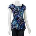 Nicewear Women's Blue Print Pleated Shirt