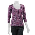 August Silk Women's Paisley Print Pullover Sweater