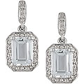 10k White Gold White Topaz and Diamond Earrings
