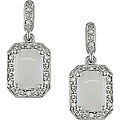 10k White Gold Opal and Diamond Earrings