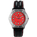 Titan Men's Orange Dial Leather Band Watch