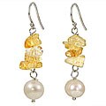 Maddy Emerson Couture Pearl and Citrine Earrings (7-7.5 mm)