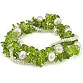 Maddy Emerson Couture Pearl and Peridot Bracelet (7-7.5 mm)