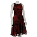 Connected Apparel Women's Red Chiffon Dress