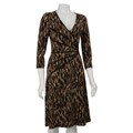 Connected Apparel Women's Printed V-neck Dress