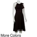 Connected Apparel Women's Chiffon Halter Dress