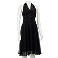 Connected Apparel Women's Black Chiffon Dress