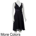 Connected Apparel Women's Waist-tie Chiffon Dress