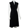 Connected Apparel Women's Gathered Black Dress