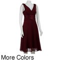 Connected Apparel Women's Tie Shoulder Chiffon Dress