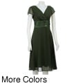 Connected Apparel Women's Short-sleeve Chiffon Dress