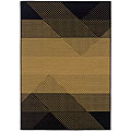 Laguna Beige/ Black Polypropylene Rug (7'3 x 10'6)