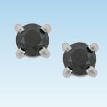 Sterling Silver 1/2ct TDW Black Diamond Stud Earrings