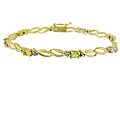 18k Gold over Silver Multi-gemstone and Diamond Bracelet