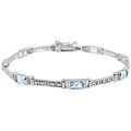 Sterling Silver Blue Topaz Diamond Accent Bracelet
