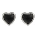 Sterling Silver Synthetic Gemstone Heart-shape Earrings